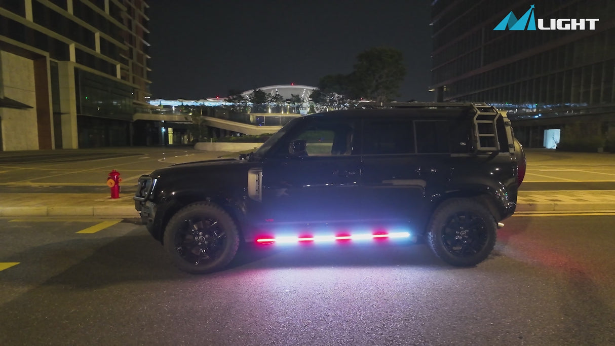 Nilight 2PCS 70 Inch Emergency Strobe Light Strip with Controller 864 LED Red White Running Board Lights Flexible Side Flashing Warning Caution Safety Waterproof for Truck Construction Pickup