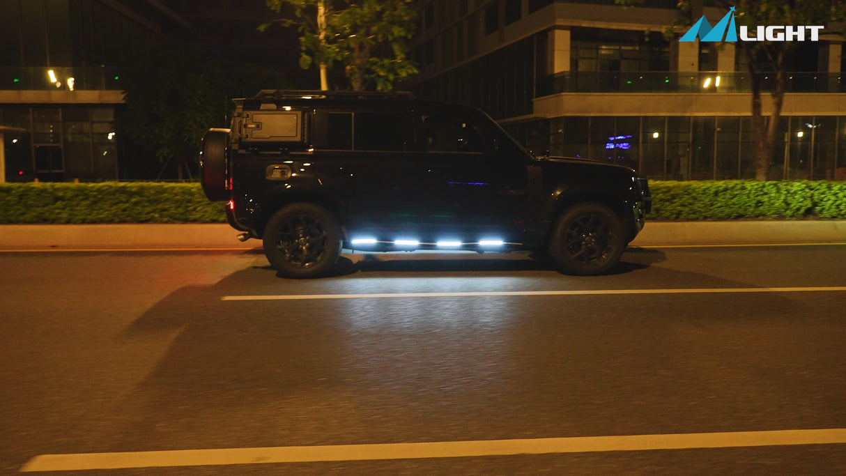 2PCS 70 Inch Emergency Strobe Light Strip with Controller 864 LED Amber White Running Board Lights Flexible Side Flashing Warning Caution Safety Waterproof for Truck Construction Pickup
