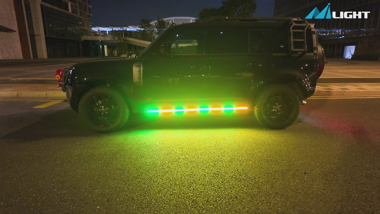Nilight 2PCS 70 Inch Emergency Strobe Light Strip with Controller 864 LED Amber Green Running Board Lights Flexible Side Flashing Warning Caution Safety Waterproof for Truck Construction Pickup