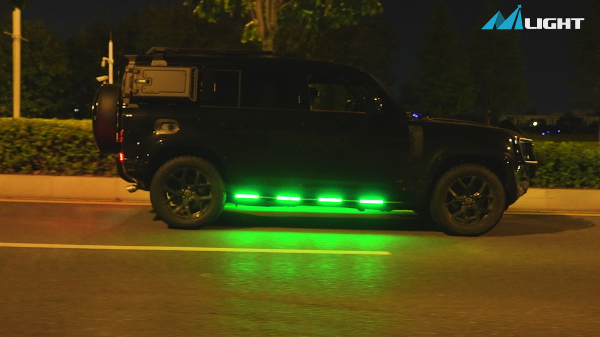 Nilight 2PCS 70 Inch Emergency Strobe Light Strip 1125 LED Running Board Lights Amber Green Flexible Side Flashing Warning Caution Safety Waterproof for Truck Construction Vehicles Pickup