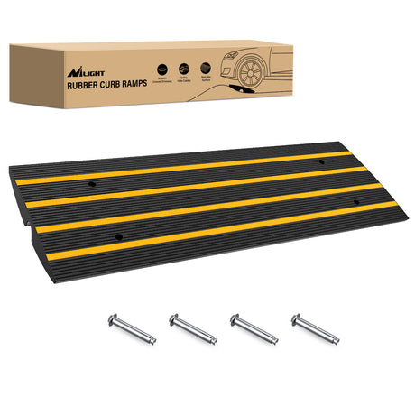 Nilight Driveway Curb Ramp, 2.6 Inch High Heavy-Duty Rubber Curbside Vehicle ramp for Car, Truck, Wheelchair Mobility, Loading Dock, Garage