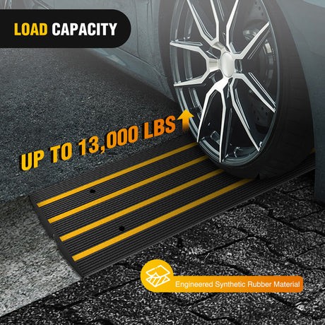 Nilight Driveway Curb Ramp, 2.6 Inch High Heavy-Duty Rubber Curbside Vehicle ramp for Car, Truck, Wheelchair Mobility, Loading Dock, Garage