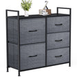 Dressers Dresser for Bedroom Storage Tower with 5 Drawers Fabric Bins Sturdy Metal Frame