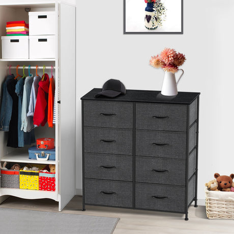 Dressers Dresser for Bedroom Storage Tower with 8 Drawers Fabric Bins Sturdy Metal Frame