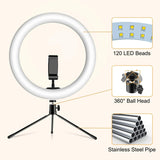 10 inch Selfie LED Ring Light Kit w/ Tripod Stand Phone Holder Dimmable Photography