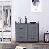 Dressers Dresser for Bedroom Storage Tower with 5 Drawers Fabric Bins Sturdy Metal Frame