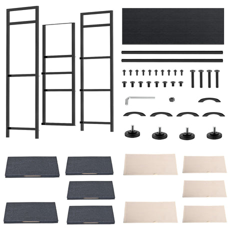 Dressers Dresser for Bedroom Storage Tower with 5 Drawers Fabric Bins Sturdy Metal Frame