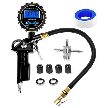 Accessories Nilight Digital Tire Pressure Gauge Medium 250 PSI Air Chuck and Compressor Accessories Heavy Duty with Rubber Hose and Quick Connect Coupler for 0.1 Display Resolution