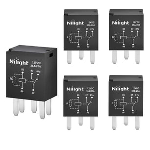 5Pack 5Pin SPST Electrical Relays Nilight