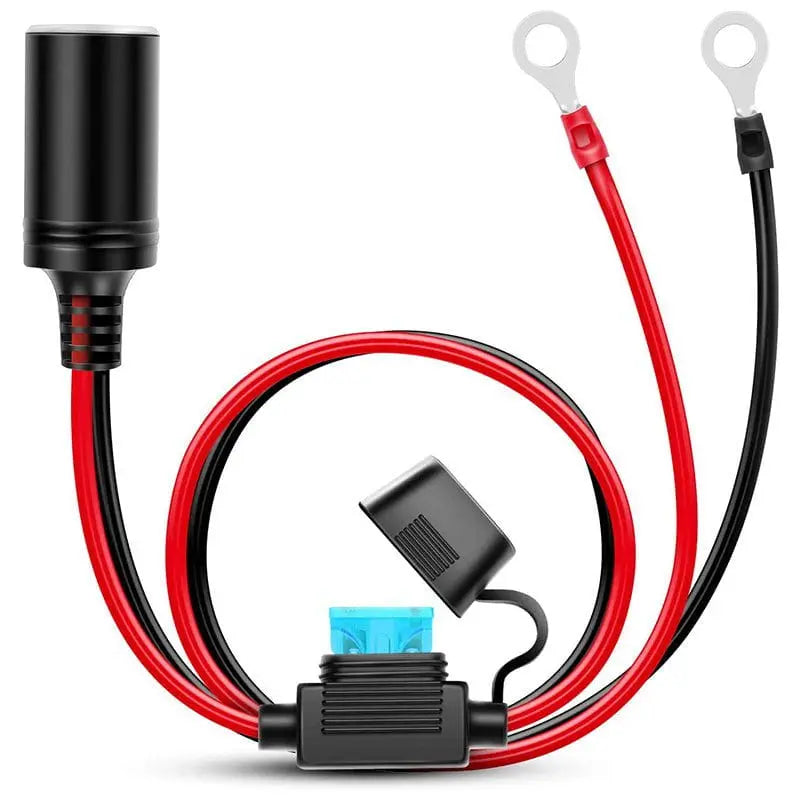 Accessories Nilight Female Cigarette Lighter Outlet 3 Ft + Eyelet Terminal Plug and Blade Fuse Holder 12V 16 AWG Heavy Duty Cable Accessory DC Power 12 24 Volt Socket for Car Tire Inflator Air Pump, 2 Years Warranty