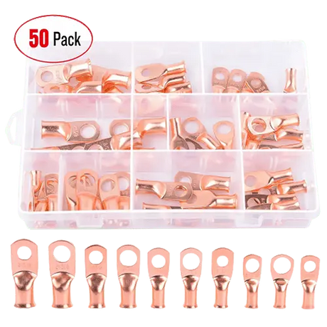 Nilight 50 Pcs Heavy Duty Copper Wire Lugs  