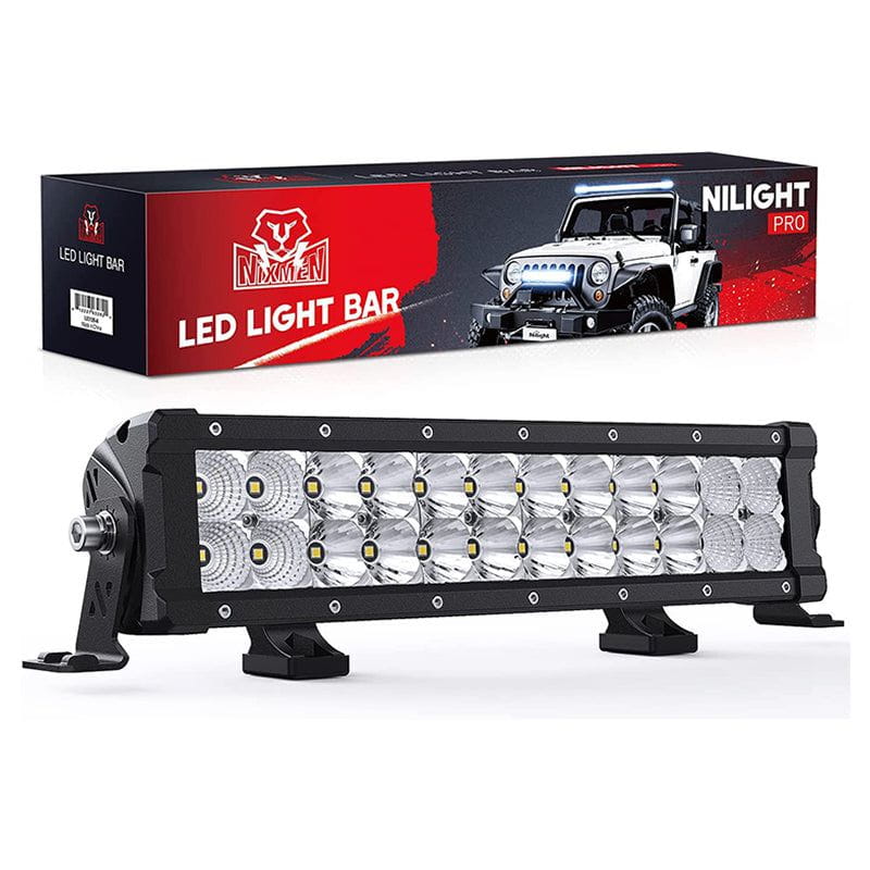 LED Light Bar Offroad Truck Led Light Bar 13.5 Inch 120W 14400LM Flood Spot Combo IP68 Osram P8 5W Chips Roof Grille Bumper Hood For Jeep UTV ATV Boat Pickup