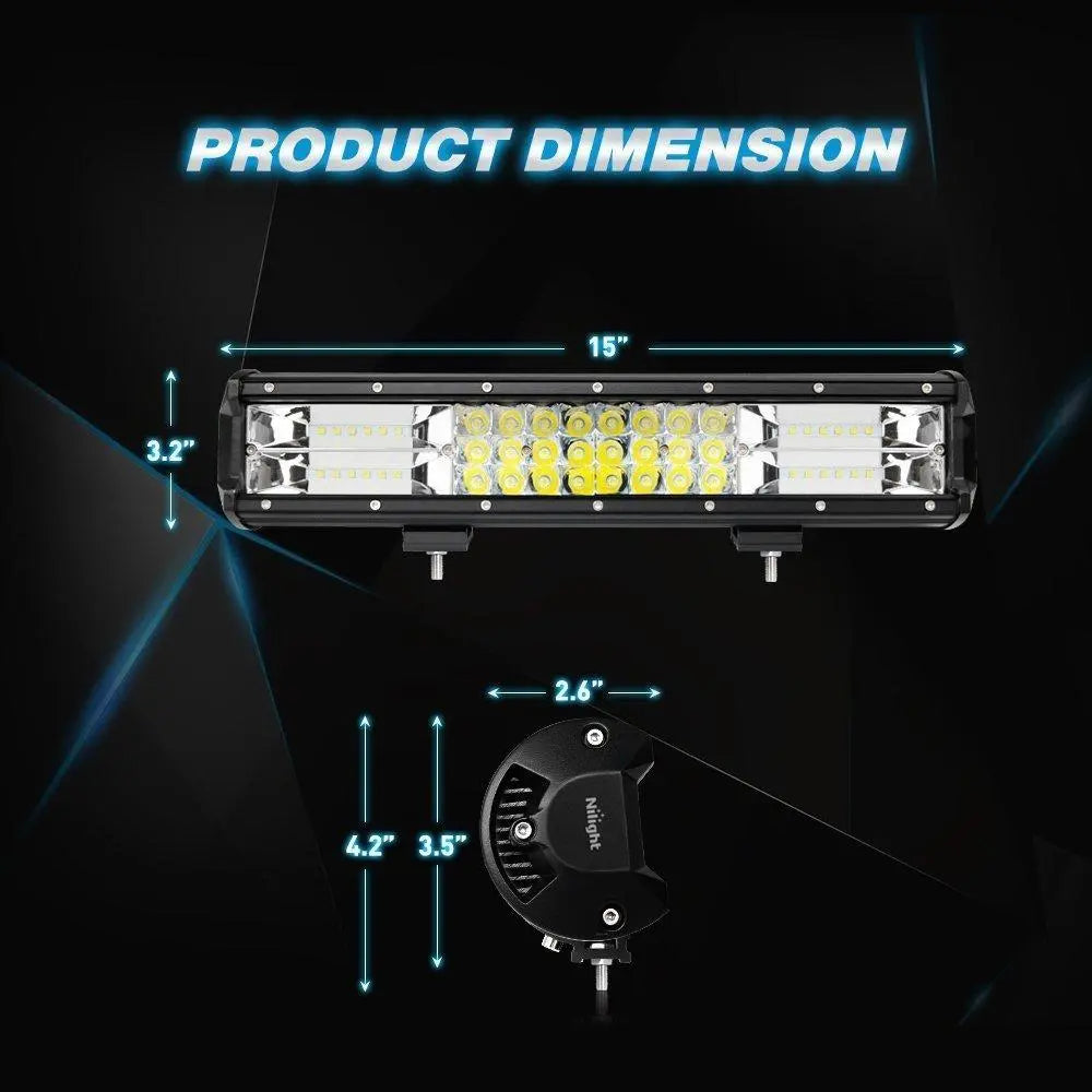  Product Dimension Of Nilight  LED Light Bar
