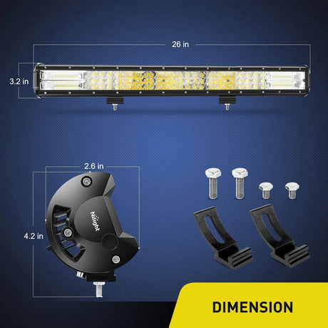  Product Dimension Of Nilight LED Light Bar