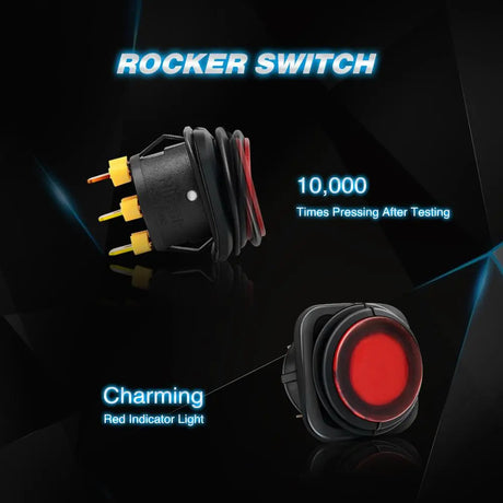  Nilight 12V Lighted On Off Rocker Switch