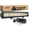 LED Light Bar Nilight 20 Inch 420W LED Light Bar Triple Row Flood Spot Combo 42000LM Off Road Lights with 12V On/Off 5 Pin Rocker Switch 16AWG Wiring Harness Kit
