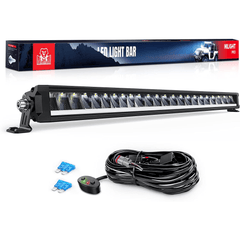 30 inch 120W 13000LM Slim Anti-Glare DRL Spot Flood Led Light Bar | 16AWG DT Wire