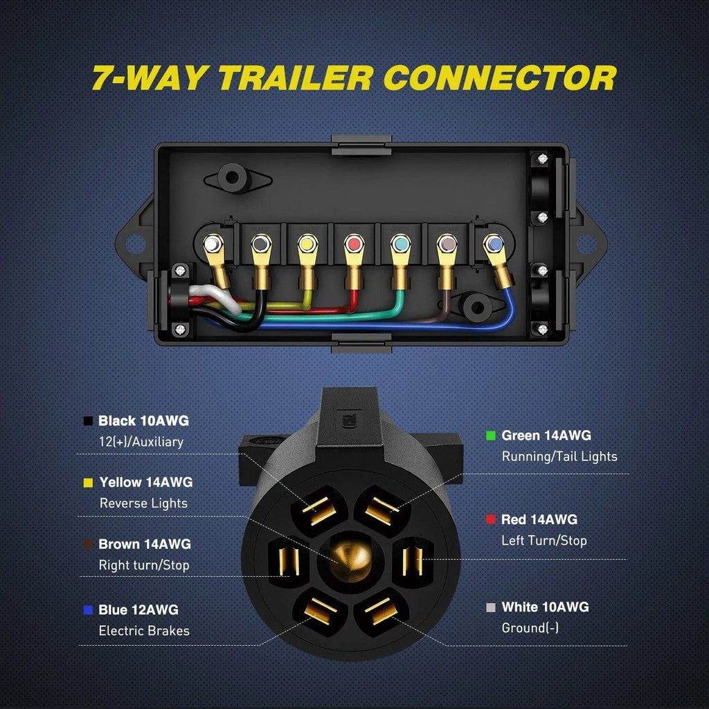   7-Way Plug Inline Trailer Cord 