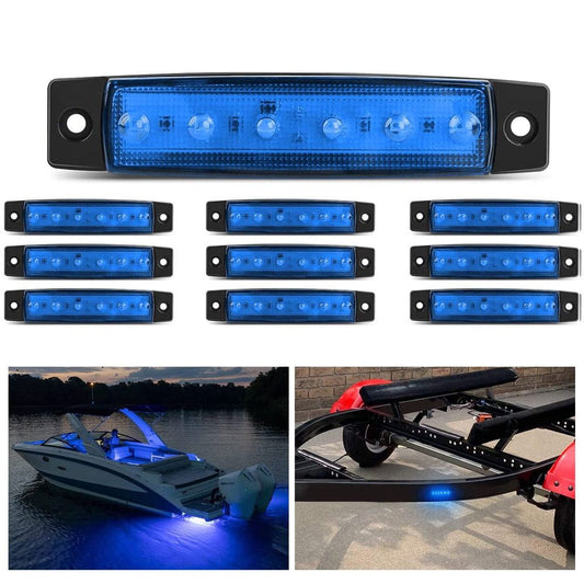 3.8” 6 LEDs Blue Side Marker Lights (10 Pcs) Nilight