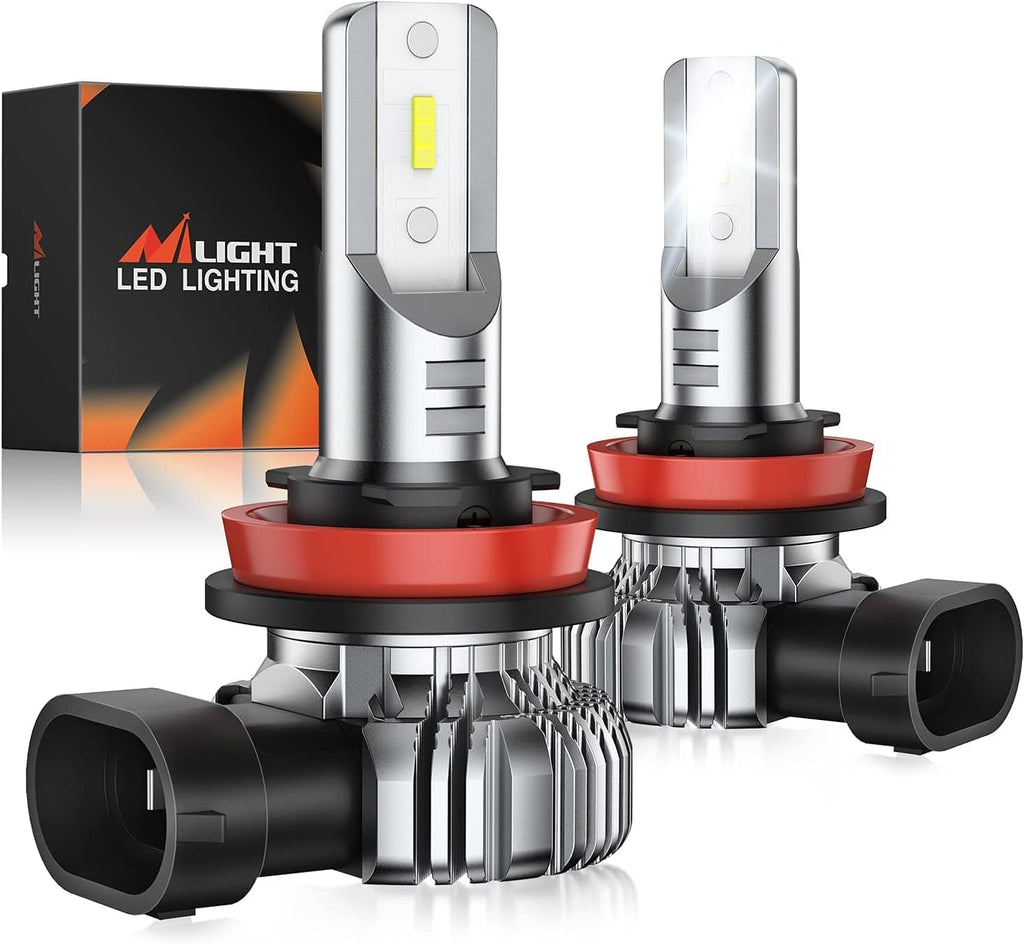 LED Headlight Nilight EF1 H11 LED Fog Light Bulbs, H8/H16 LED Fog Light DRL Bulbs Conversion Replacement for Cars Trucks, Cool White, 2-Pack