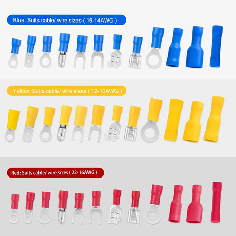 Nilight 540 PCS Electrical Connectors, Insulated Wire Terminals,Wire Connectors Spade Bullet Ring Connector Solderless Crimp Terminals Kit with 12 Size Assortment Terminal Set,2 Years Warranty
