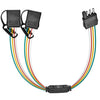 Wiring Harness Kit Nilight 4 Way Flat Trailer Y-Splitter Plug and Play Adapter Extension Harness for LED Tailgate Light Bar Trailer Lights,2 Years Warranty
