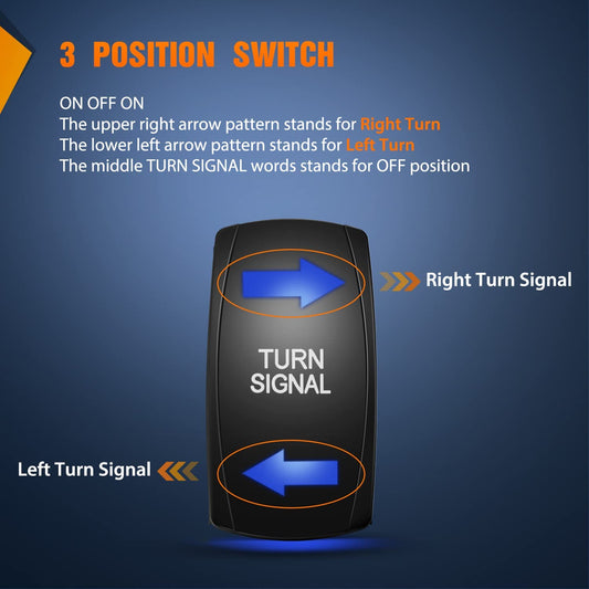 4Pin Laser On/Off Turn Signal Rocker Switch Blue Nilight Led Light