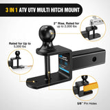 Trailer Hitch Nilight 3 in 1 ATV UTV Multi Hitch Mount with 2 inch Ball Hitch Rated 2000 LBS Fits 2 Inch Receiver Winch Strap Loop Rated 5000 LBS, 2 Years Warranty