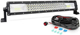 Nilight 22 Inch 270W Triple Row BarFlood Spot Combo Waterproof Led Work Light 28800LM Off Road Driving Lamp with Wiring Harness Kit, 2 Years Warranty