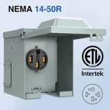 accessory Nilight 50AMP RV EV Power Outlet Box 125/250V NEMA 14-50R Receptacle Box Heavy Duty Pre-drilled ETL Listed Enclosed Lockable Box Waterproof Outlet for RV Camper Caravan Motorhome Van, 2 Years Warranty