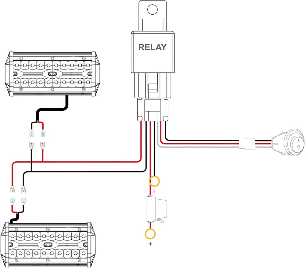 6.5" 120W Triple Row Red Case Spot/Flood LED Light Bars (Pair) | 16AWG Wire 3Pin Switch Nilight