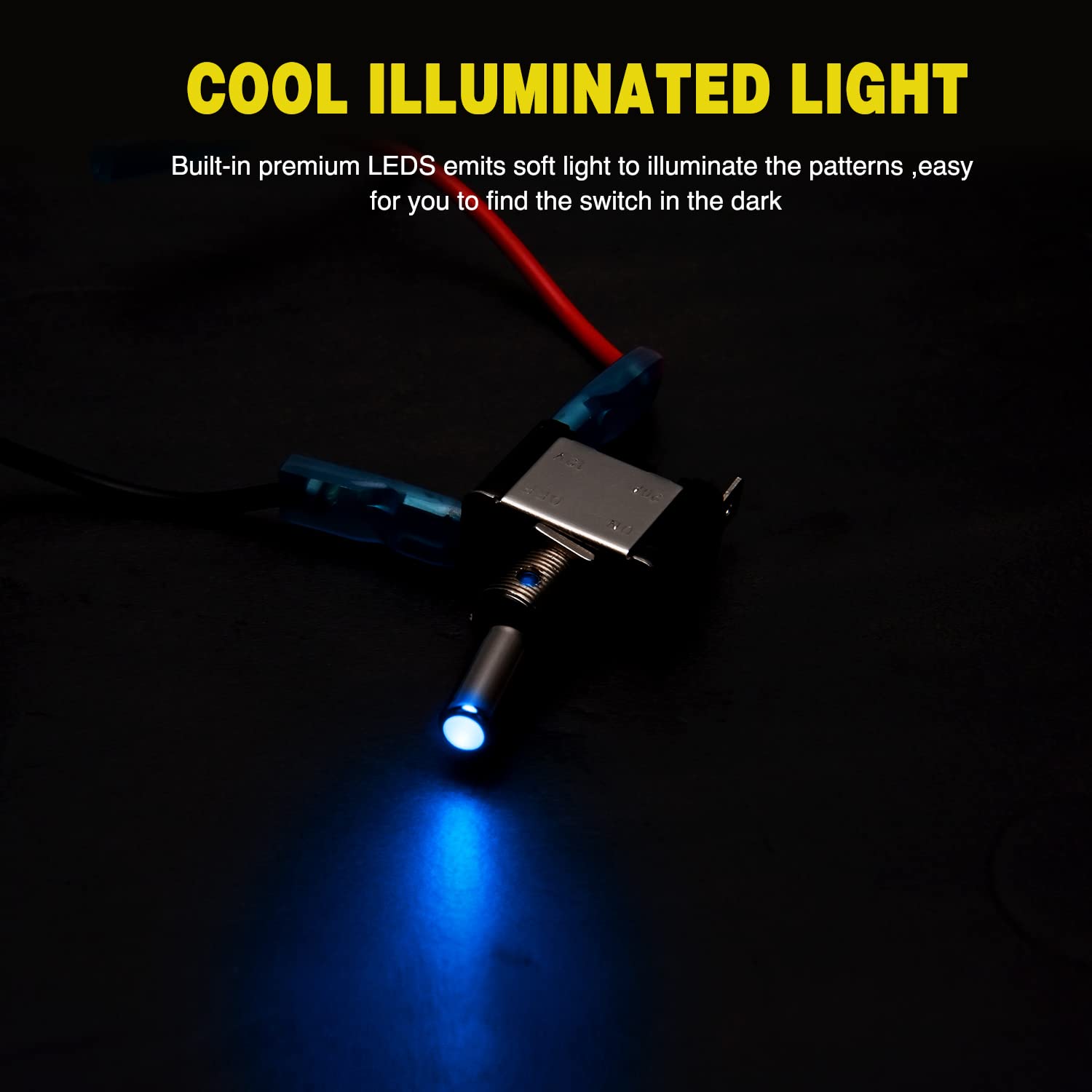 5Pcs 3Pin SPST ON-Off Blue LED Toggle Switch Nilight
