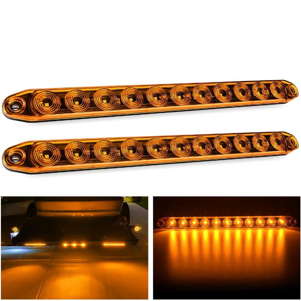 16” 11 LEDs Amber Trailer Light Bar (Pair) Nilight