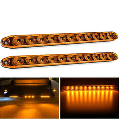16 Inch 11 LEDs Amber Trailer Light Bar (Pair)