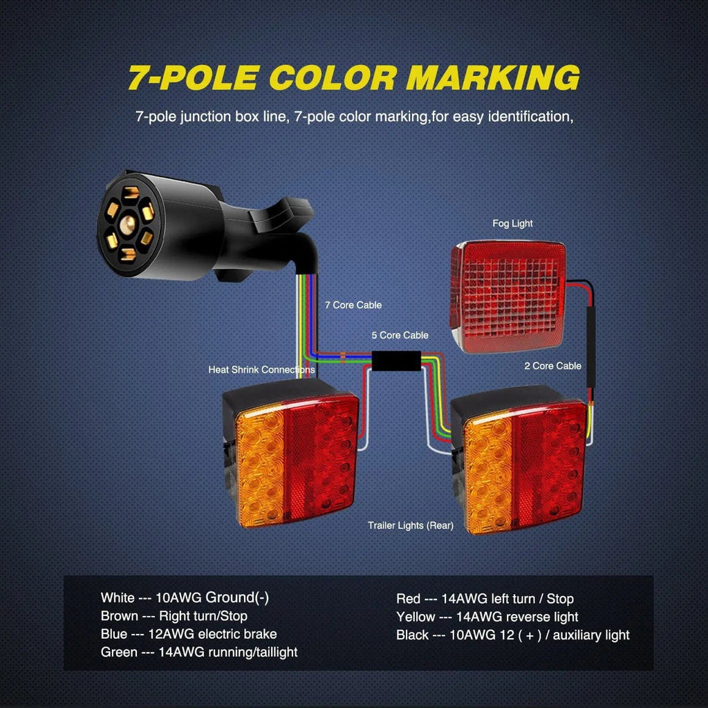  7-Way Plug Inline Trailer Cord