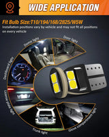 LED Headlight 194 LED Bulb, Nilight T10 T15 168 2828 W5W White 6000K Replacement LED Bulbs for Vehicle Interior Dome Map Door Courtesy Marker Cabin License Plate Lights, 10-Pack