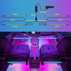 led light strip Nilight RGBIC 72 LED Interior Car Strip Lights DC 12V with App RF Remote Control Multicolor Under Car Dash Lighting 2 Lines Design Music Sync Mode for Cars Truck ATV UTV,2 Years Warranty