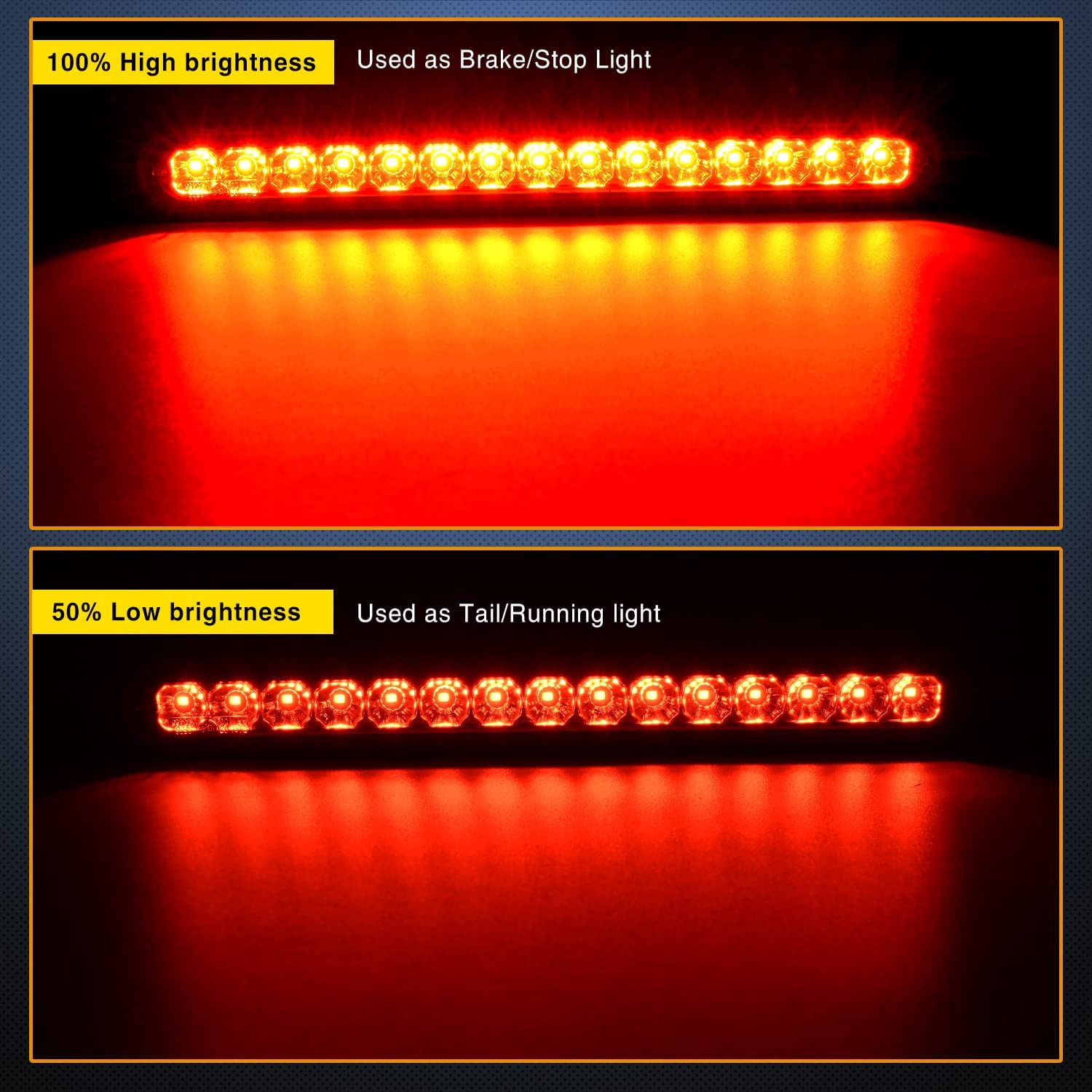 10” 15 LEDs Red Trailer Light Bar (Pair) Nilight