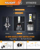 Motor Vehicle Lighting Nilight E1 H4/9003 LED Headlight Bulbs, 350% Brighter, 50W 10000LM HB2 LED Hi/Lo Beam Headlight Conversion Kit, 6000K Cool White, Mini Size, 2-Pack