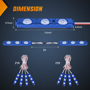 24 LEDs Blue Ultra-Bright Light Kit (8 Pcs) Nilight