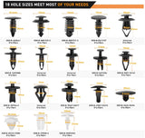 Nilight 415Pcs Bumper Car Retainer Clips & Plastic Kit-19 Most Popular Sizes Auto Push Pin Rivets Set -Door Trim Panel Clips Compatible with GM Ford Toyota Honda Chrysler