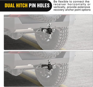 Hitch Ball Mount, 1-7/8, 2, 2-5/16-Inch Balls and Tow Hook (2