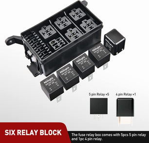 4Pin 5Pin Bosch Style Relay Fuse 40Amp Relay Box Kit Nilight