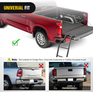 Tailgate Ladder For Pickup with Aluminum Step Grip Plate Nilight