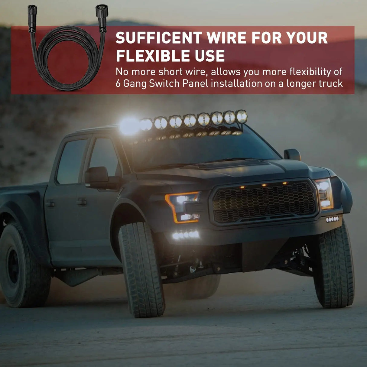 8PIN Extension Cable Cord for 6 Gang Switch Controller Nilight