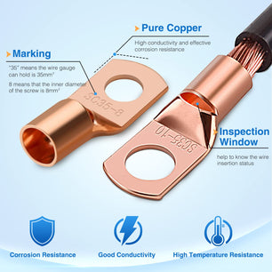 150Pcs Copper Wire Lugs and Heat Shrink Tubing | 80Pcs Heat shrink Tube Nilight