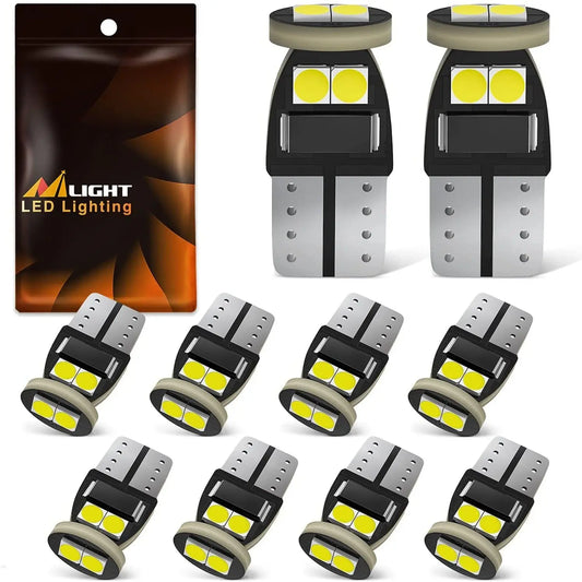 LED Headlight 194 LED Bulb, Nilight T10 T15 168 2828 W5W White 6000K Replacement LED Bulbs for Vehicle Interior Dome Map Door Courtesy Marker Cabin License Plate Lights, 10-Pack