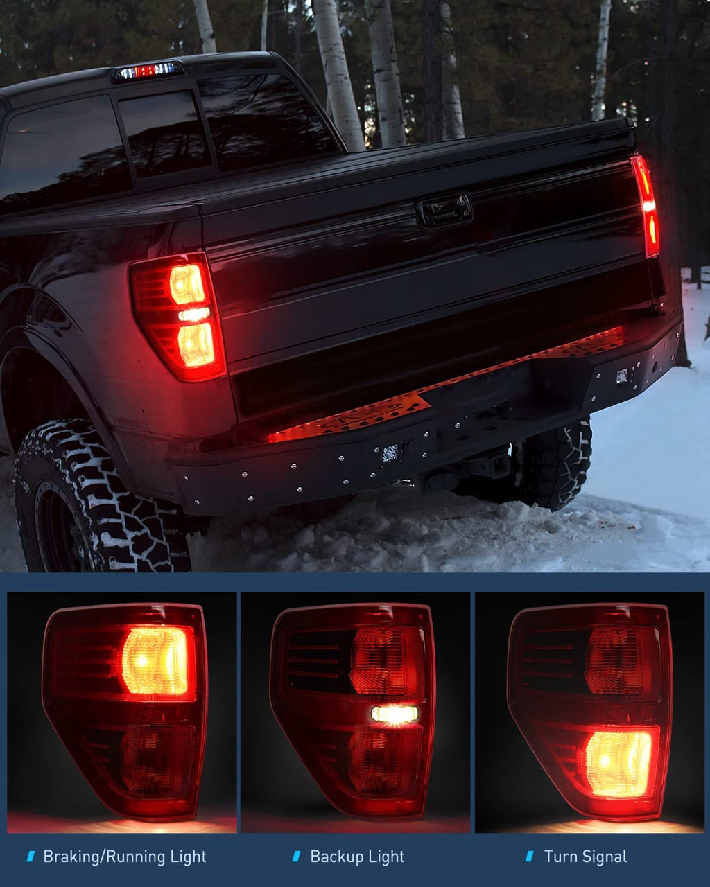 Trailer Light Nilight Driver Side Taillight Assembly for 2009 2010 2011 2012 2013 2014 Ford F-F150 F150 Pickup Truck Right Side Taillight Rear Lamp Replacement OE Style Red Housing Tail lamp, 2 Year Warranty