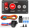 Rocker Switch Nilight Ignition Switch Panel 12V 4 in 1 Rocker Switch with Engine Push Button Toggle Switches with relay wiring harness LED for RV Truck Racing Car Boat Marine Trailer, 2 Years Warranty