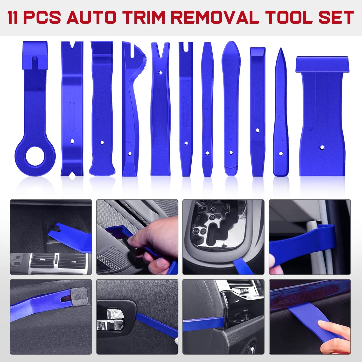 19 Pcs Auto Trim Removal Tool Set Blue Nilight